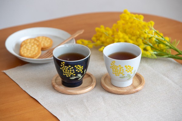 日本製 波佐見焼 陶磁器 磁器 ペア ギフト 結婚祝 ミモザワルツ／湯呑み