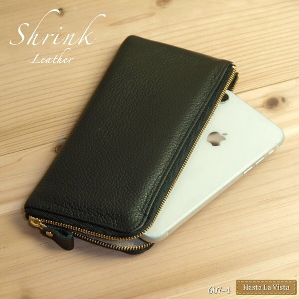 本革 L字ファスナー 長財布 レディース スリム財布 シュリンク 日本製 スマホが入る 財布 ギフト 軽い