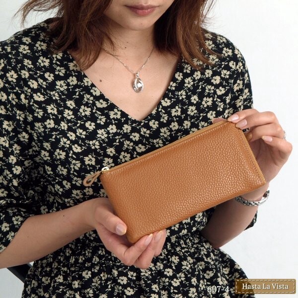 本革 L字ファスナー 長財布 レディース スリム財布 シュリンク 日本製 スマホが入る 財布 ギフト 軽い
