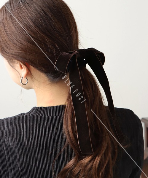 2024新作追加【ロングベロアリボンシュシュ】ヘアゴム　再入荷　ヘアアクセサリー