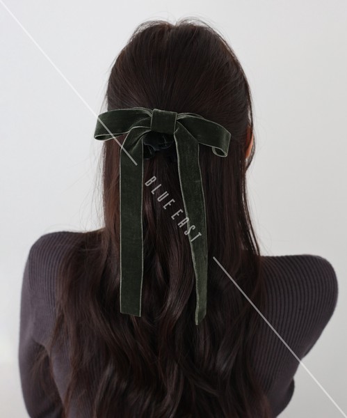 2024新作追加【ロングベロアリボンシュシュ】ヘアゴム　再入荷　ヘアアクセサリー