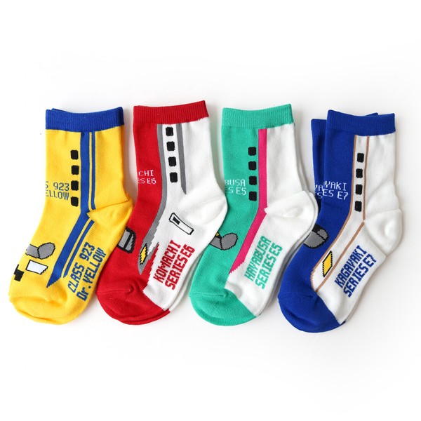 ☆KIDS☆ 新幹線クルー丈ソックス  こまち/はやぶさ/DRイエロー/かがやき 【抗菌・消臭/2サイズ展開】