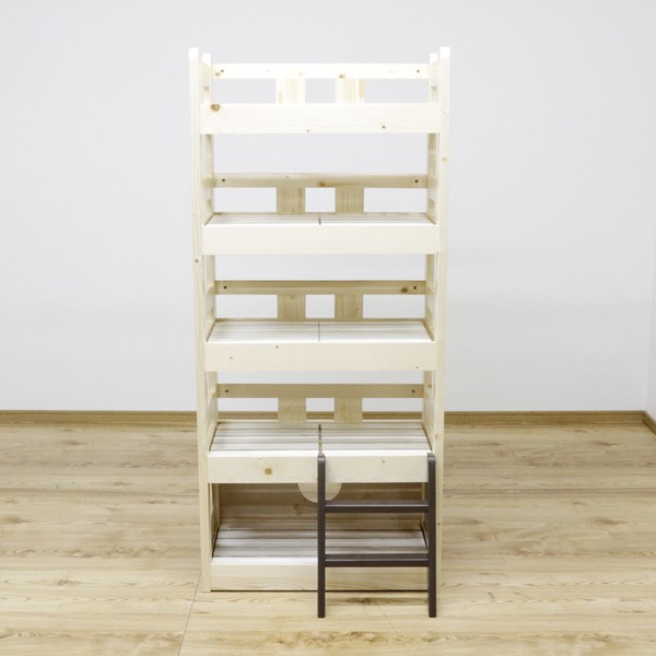 【直送可】ペットベッド キャットタワー ペット小屋 5段ベッド はしご パイン材 【ペット家具】