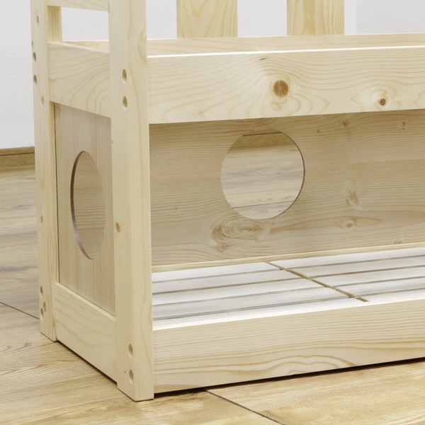 【直送可】ペットベッド キャットタワー ペット小屋 5段ベッド はしご パイン材 【ペット家具】