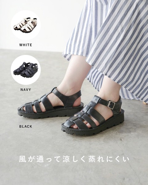 歩きやすい革靴 本革 日本製 グルカサンダル No.1019