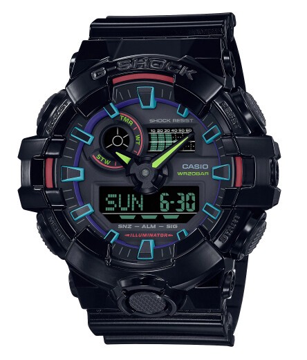 【特価】カシオG-SHOCK海外モデル GA-700RGB-1A