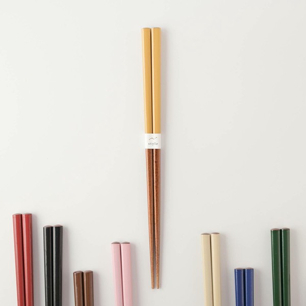 【食洗機OK】fam. カラフルお箸(22.5cm)  黄[日本製/和食器]