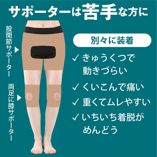 お医者さんのサポートスパッツ ピタ肌 日本製 (股関節 膝  歩行サポート) 【動画あり】