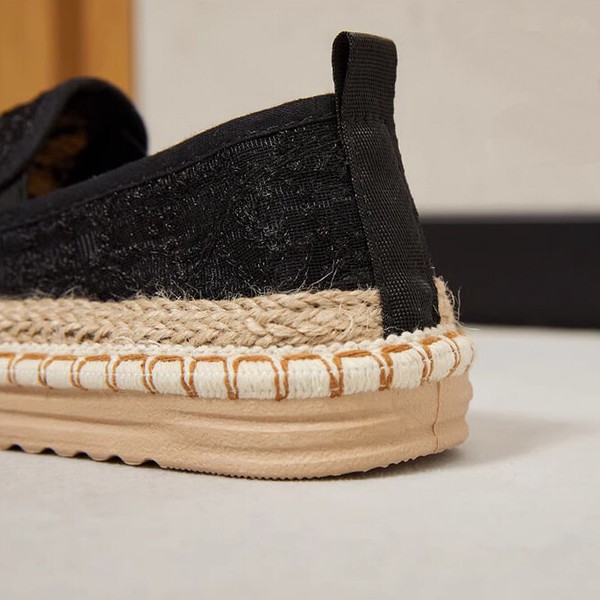 WT3717 エスパドリーユ ラウンドトゥ 刺繍チュール 夏 シューズ