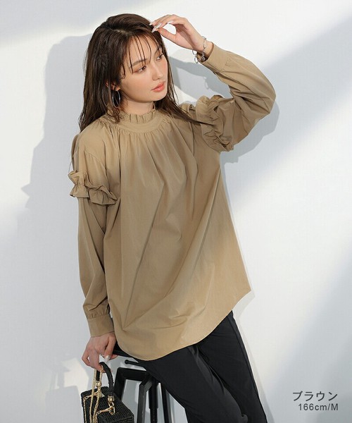 1週間以内｜ラッシュガード セットアップ 長袖 おしゃれ セット セパレート フリル ゆったり 体型カバー