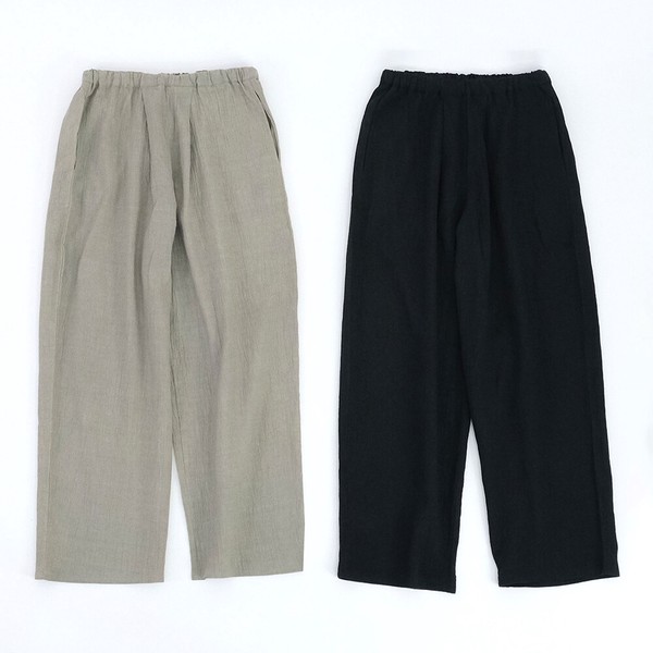 ＜夏のプレセール＞コットンリネン素材の軽やかなのルームウェアパンツ／オーガニックコットン★