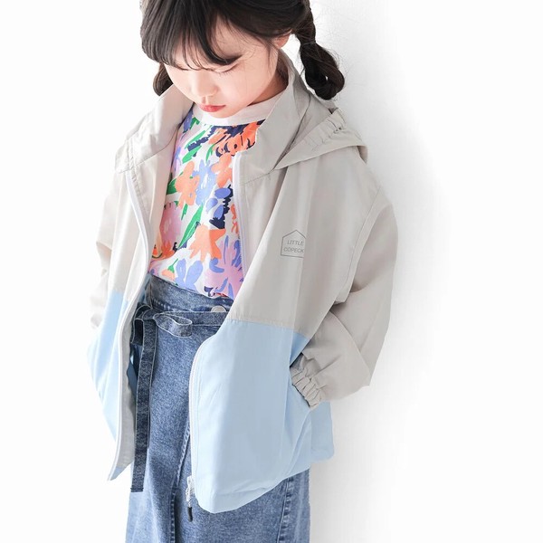【通年・通学・定番】自社工場L.COPECK　バックフリルウィンドブレーカー　（100-140cm）　C9010