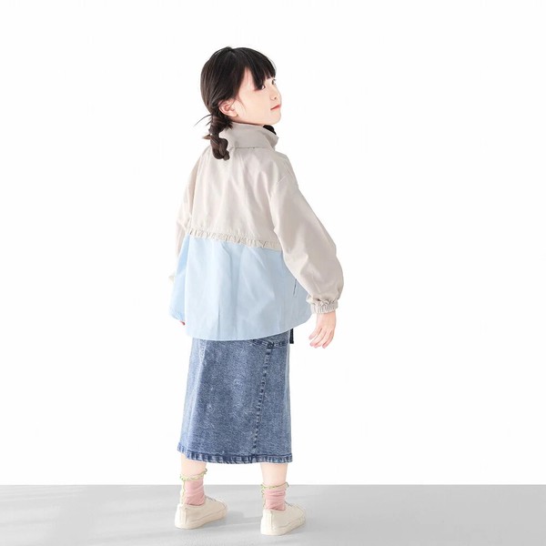 【通年・通学・定番】自社工場L.COPECK　バックフリルウィンドブレーカー　（100-140cm）　C9010