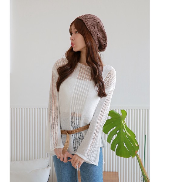 ■継続入荷商品■医療用帽子■夏■夏定番シリーズ■ざっくり編み夏おすすめ通気性抜群 ナワアミベレー帽