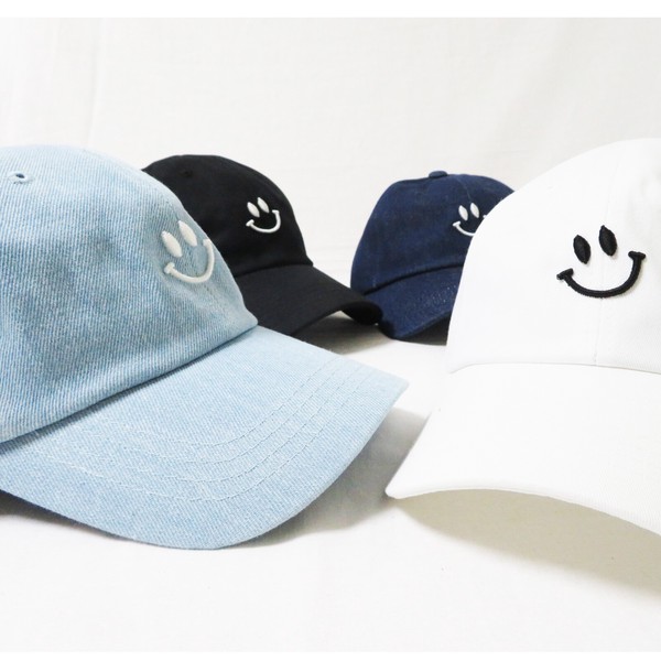 ■継続入荷商品■人気■夏定番シリーズ■SMILE スマイル 刺繍キャップ コットン お揃い ペア