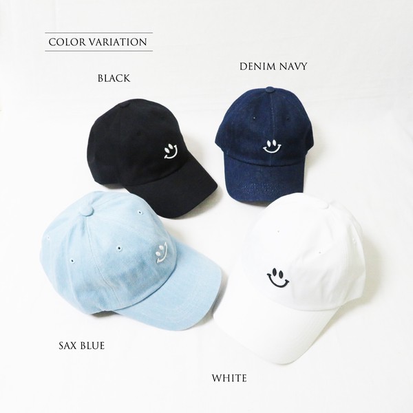 ■継続入荷商品■人気■夏定番シリーズ■SMILE スマイル 刺繍キャップ コットン お揃い ペア