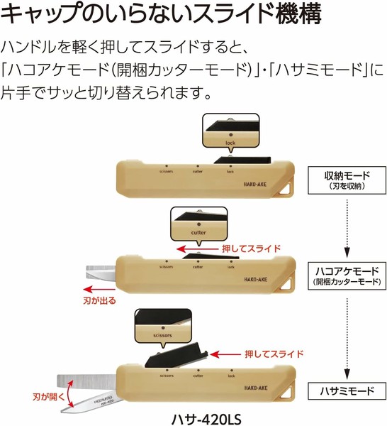 【KOKUYOコクヨ】 2Way 携帯ハサミ ハコアケ  チタン刃
