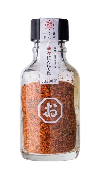 【大口受付中】しお八 辛々にんにく塩 60g【塩】Japanese Style Seasoning salt, Spicy Chili Garlic