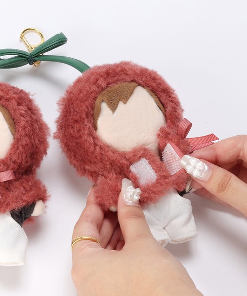 【大人気！】推し活 ぬいぐるみ ぬい活 ぬい服 ポンチョ さくらんぼ キーホルダー【Sサイズ】