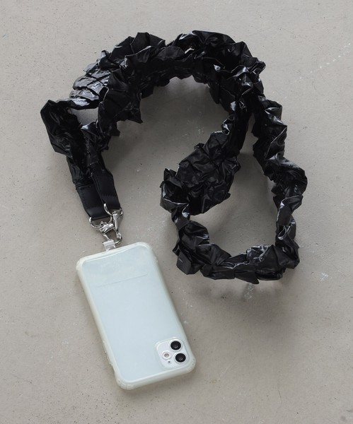 【新色追加】メタリック シャーリング ギャザー スマホストラップ スマホショルダー/ ALTROSE アルトローズ