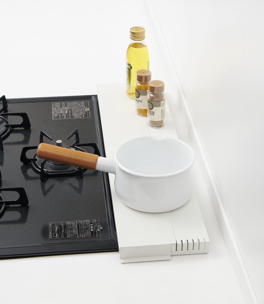 排気口カバー奥行き調節タイプ60㎝コンロ用　ホワイト　ブラック
