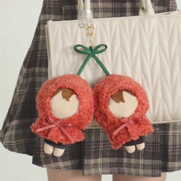 推し活 ぬいぐるみ ぬい活 ぬい服 ポンチョ さくらんぼ キーホルダー 15cmぬい【Mサイズ】