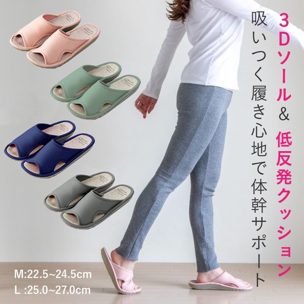 吸いつく体幹サポートスリッパ (疲れにくい 姿勢 体幹 健康スリッパ)