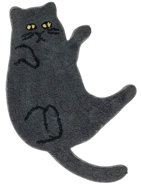 【即納】cat アクセントマット 敷物 ネコ 猫 インテリア ハチワレ クロネコ トラネコ 生活雑貨