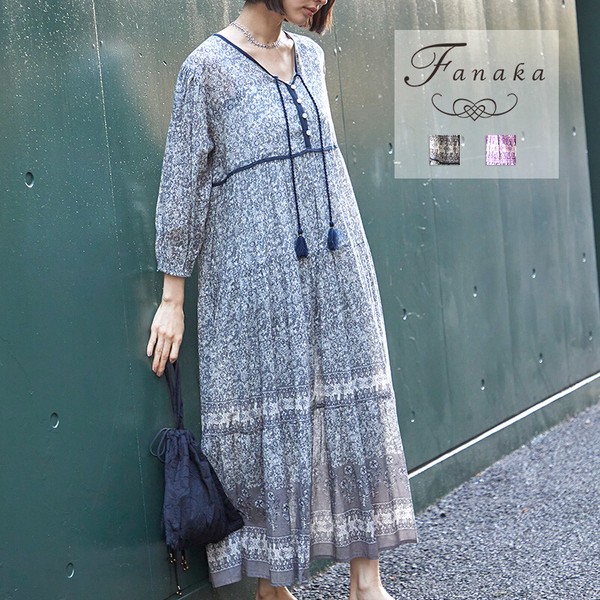 【Fanaka2025SS新作】エスニックプリントワンピース