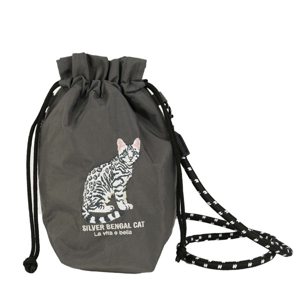 【定番】アニマル刺繍コードショルダー　猫 イヌ シュナウザー  ブルドッグ