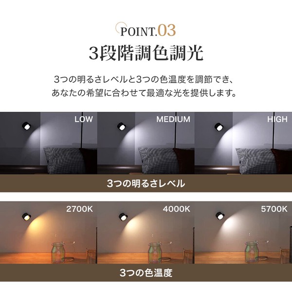 ライト LEDライト LED磁石壁掛けライト タッチ操作 ブラケットライト