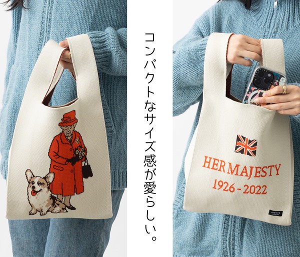 Jubilee ニット マルシェバッグ イギリス ミニトートバッグ ドッグ 犬 猫 ユニオンジャック