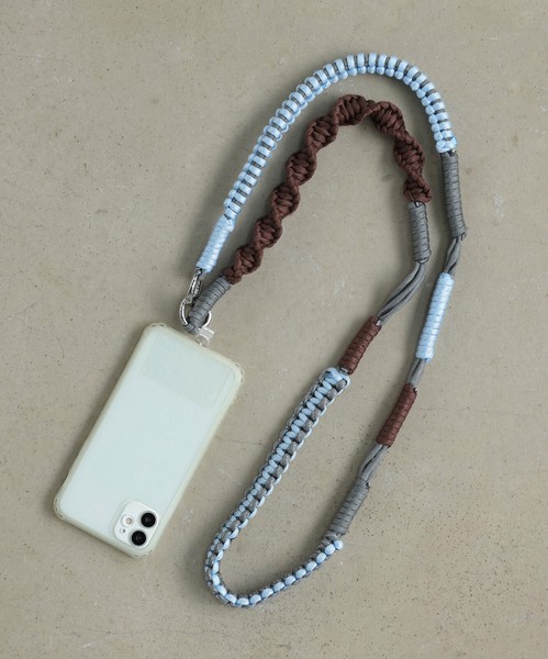【新色入荷!!】配色 ロープ ストラップ スマホショルダー シンプル
