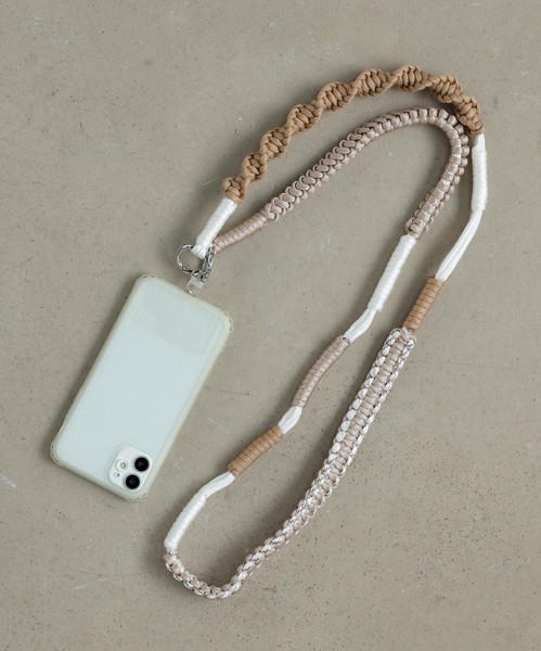 【新色入荷!!】配色 ロープ ストラップ スマホショルダー シンプル