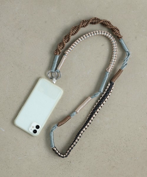 【新色入荷!!】配色 ロープ ストラップ スマホショルダー シンプル