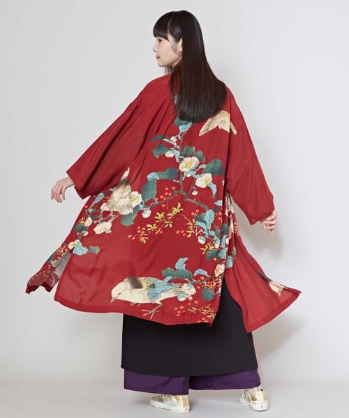 【2025春新作】 【カヤ】花鳥UV長羽織
