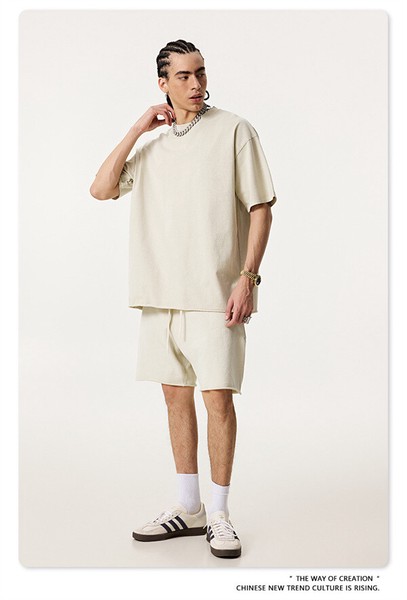 P21012 上下2点トッブス メンズ  2025春夏新作 男女通用 Tシャツ 半袖 ショートパンツ セットアップ