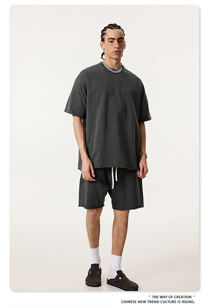 P21012 上下2点トッブス メンズ  2025春夏新作 男女通用 Tシャツ 半袖 ショートパンツ セットアップ