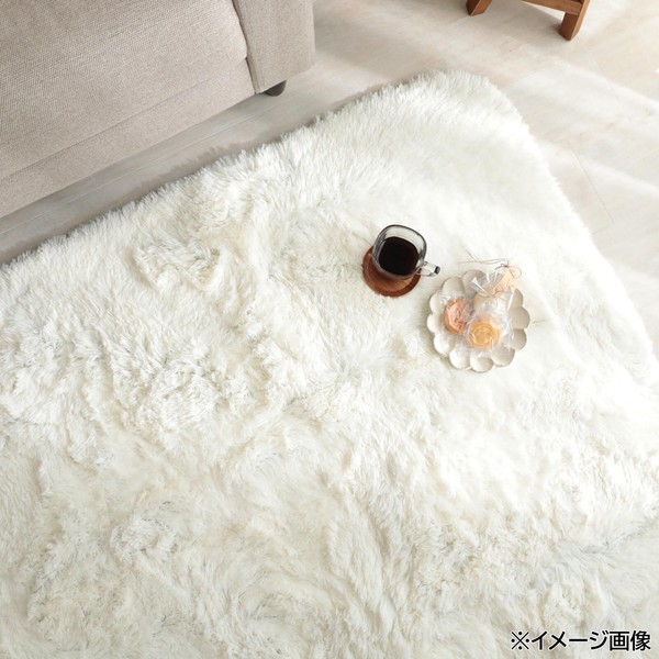 マイクロファイバーロングシャギーラグ　シフォン　130×190cm　アイボリー「GSCD508372」