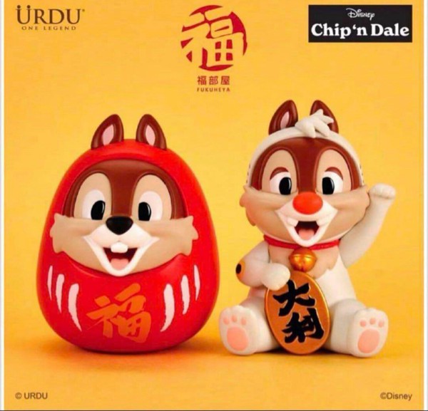 {フィギュア} Urdu Disney Fukuheya Chip & Dale  Lucky ディスニー チップ　＆　デール //並行輸入//