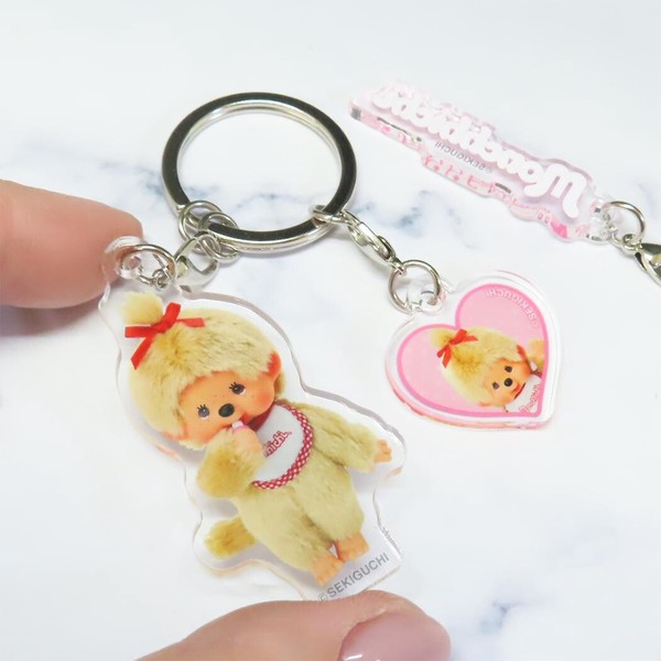【キーホルダー】モンチッチ 3連アクリルキーホルダー モンチッチちゃん ベージュ