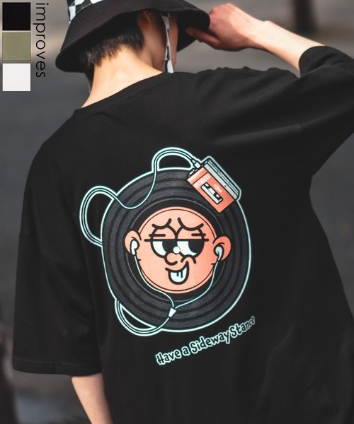 ★特価★【SIDEWAYSTANCE】半袖レコードプリントTシャツ