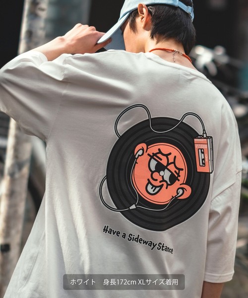 ★特価★【SIDEWAYSTANCE】半袖レコードプリントTシャツ