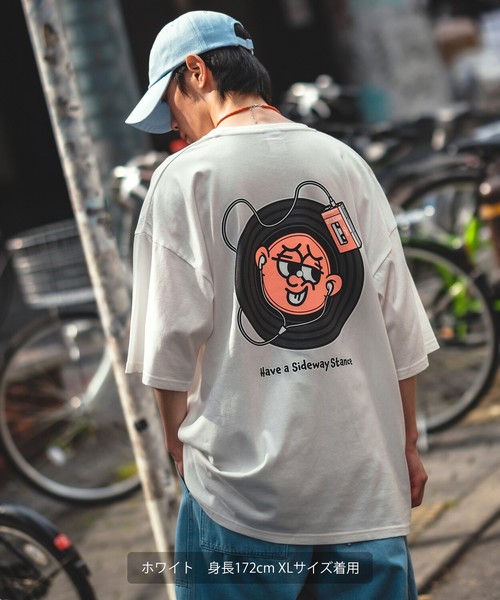 ★特価★【SIDEWAYSTANCE】半袖レコードプリントTシャツ