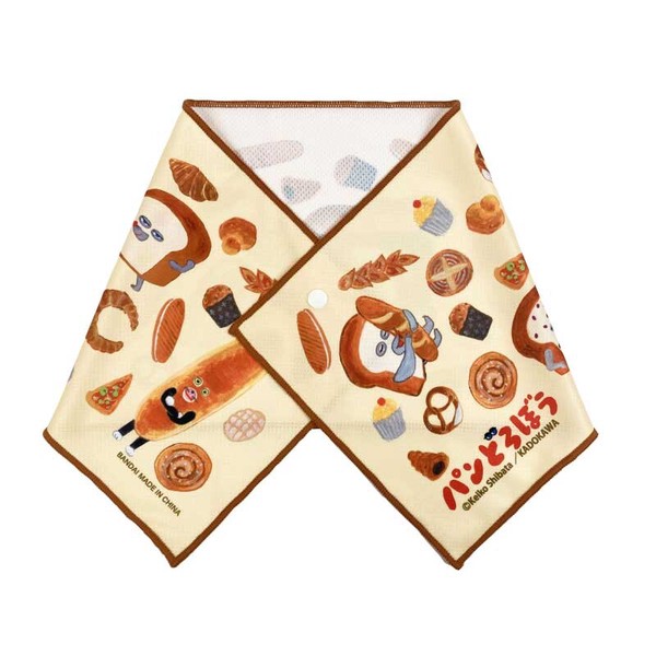 【スーパークールタオル】パンどろぼう　スナップボタン付き　約20×60cm