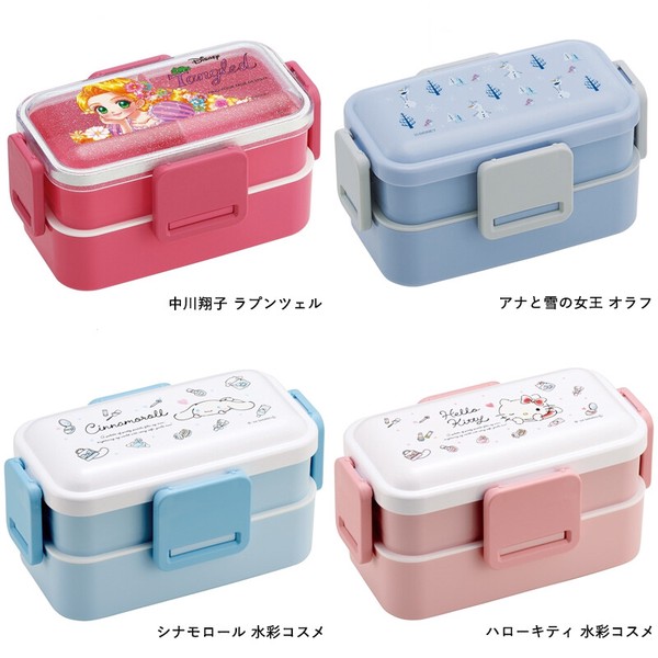 【日本製】抗菌食洗機対応 2段ふわっと弁当箱 600ml ランチボックス サンリオ ディズニー PFLW4AG