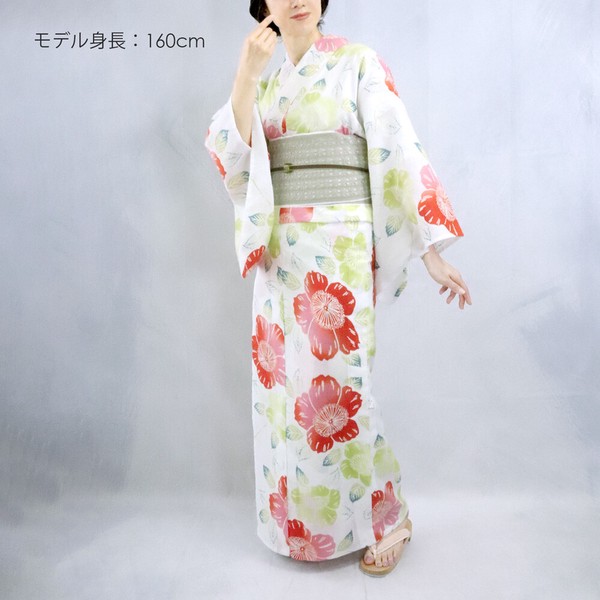 IKS COLLECTION レディース 浴衣 単品 彩 No.05 さくら 綿麻 しじら織 日本製インバウンド