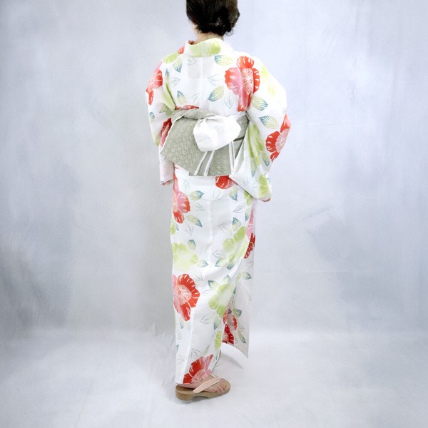 IKS COLLECTION レディース 浴衣 単品 彩 No.05 さくら 綿麻 しじら織 日本製インバウンド