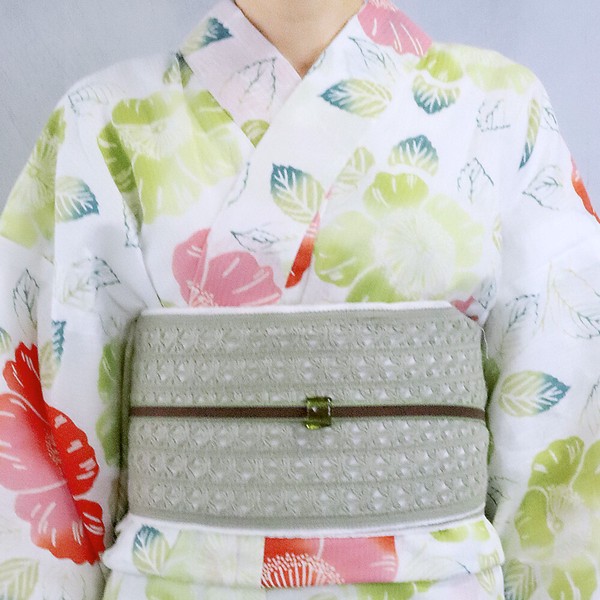 IKS COLLECTION レディース 浴衣 単品 彩 No.05 さくら 綿麻 しじら織 日本製インバウンド
