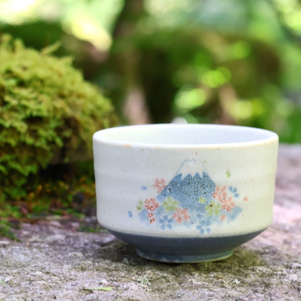 茶楽JAPAN 抹茶セット 【美濃焼】インバウンド/土産/日本/富士山/FUJI/桜/青海波/抹茶/抹茶碗/茶筅/茶杓